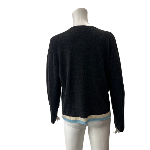 CHANEL 1999A Charcoal Gray Cashmere Wrap Cardigan Sweater Set sz FR 38/6-42/10 - Picture 10 of 16